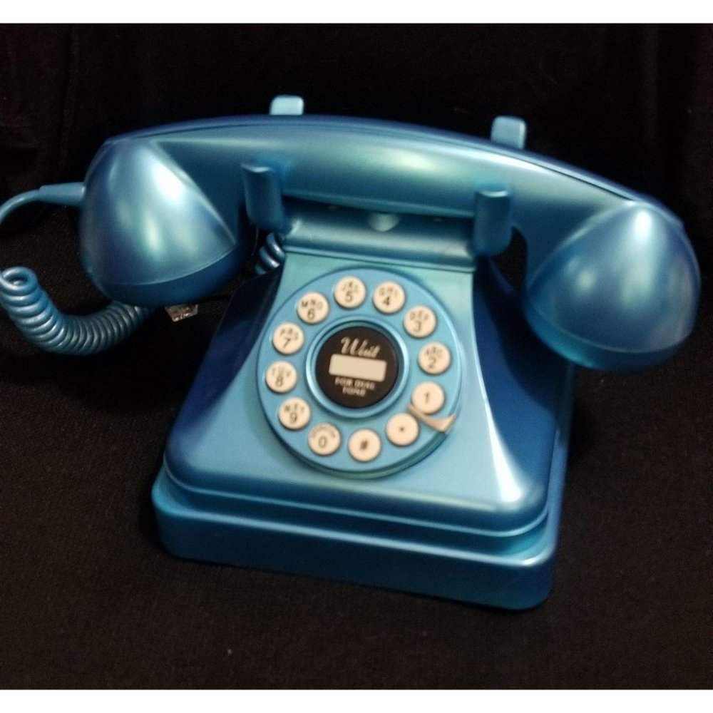 Crosley CR62 Corded Phone w/ 1930's Desk Blue